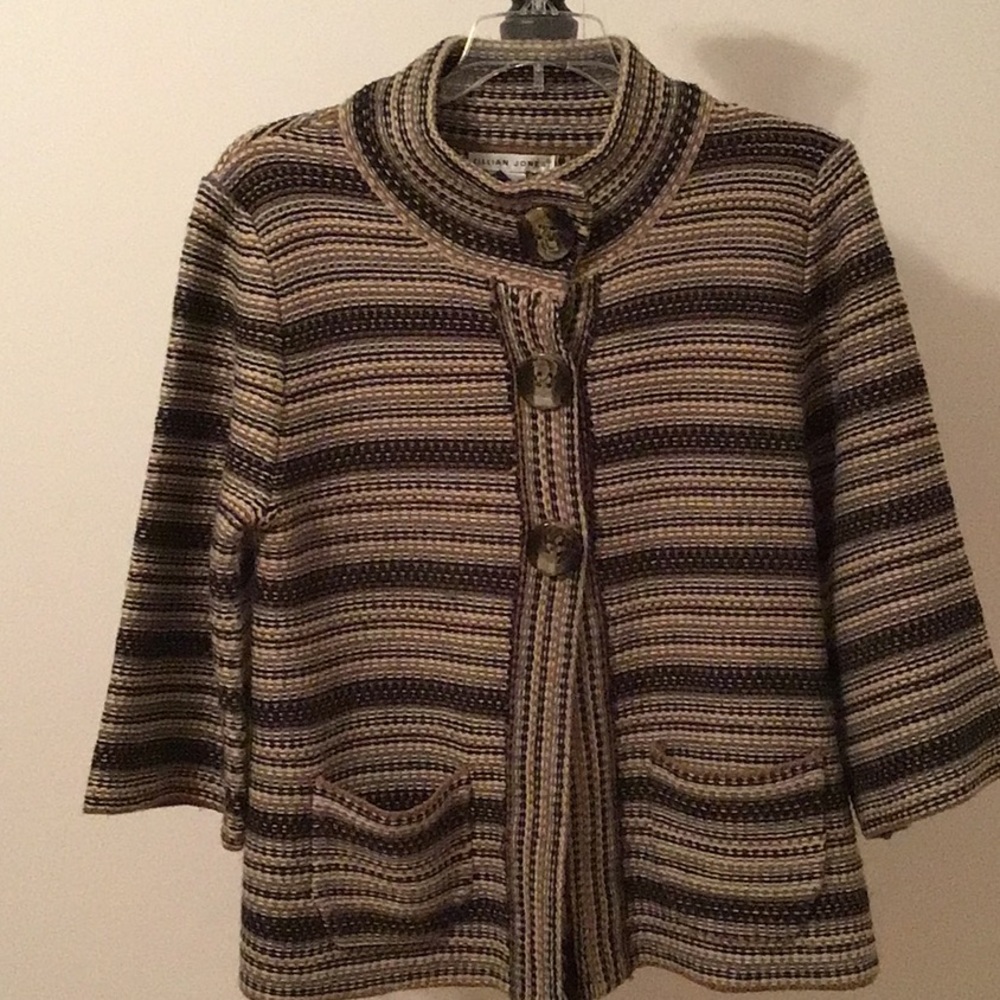 Jillian Jones Knit Striped Blazer, Size Medium